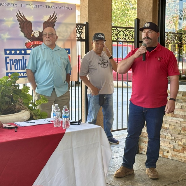 Mayor Frank J. Navarro at the 2026 re-election campaign kickoff in Colton, California, with family, supporters, and community members. Photo 27 of 34.
